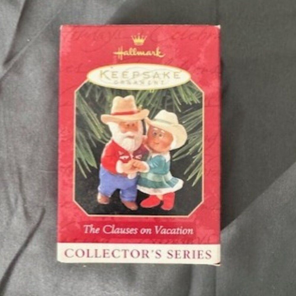 Vintage Hallmark Keepsake Christmas Ornament The Clauses On Vacation #3 1999